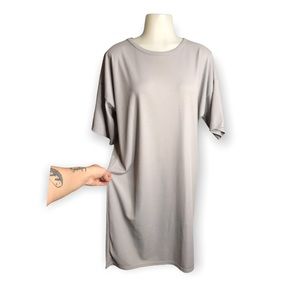 Boohoo | Grey Ribbed T-shirt Dress Oversized